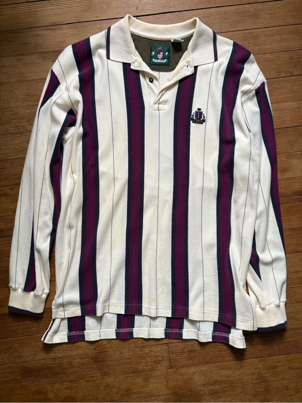 Vintage Izod Long Sleeve Rugby Shirt